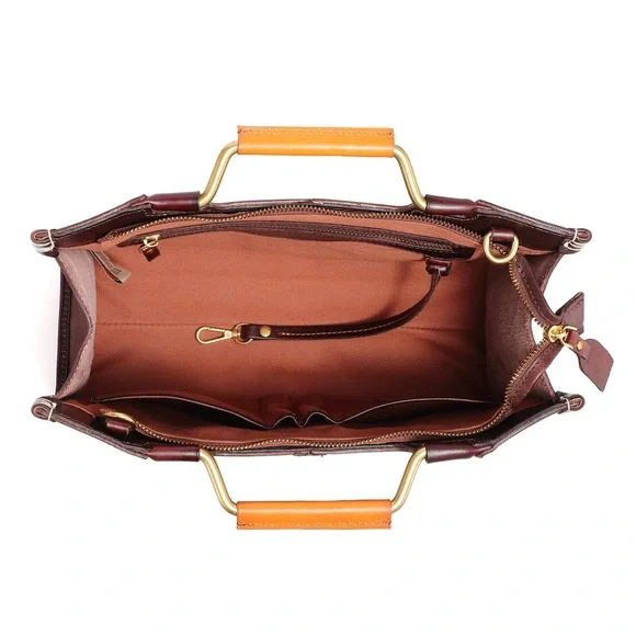 Old Trend Camden Convertible Medium Tote In Brown 100% Cowhide Leather MSRP $218 - Picture 16 of 16